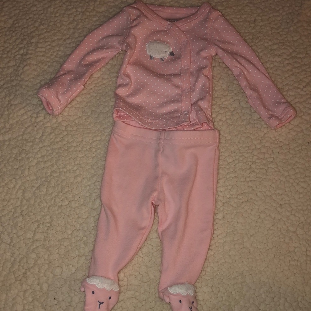 Matching light pink sheep set